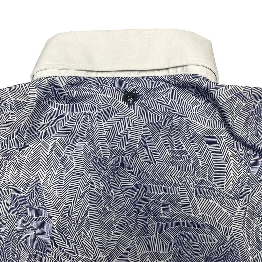 Greyson Polo Shirt Mens M purple White Geometric Hidden Wolf Performance Golf - Picture 7 of 8